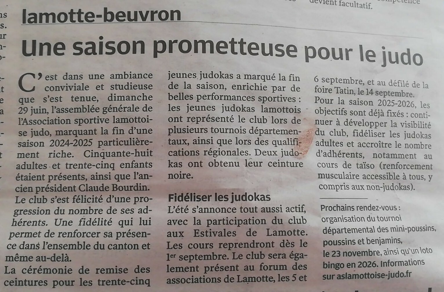 29 06 25 : Assemblée Générale et moment de convivialité